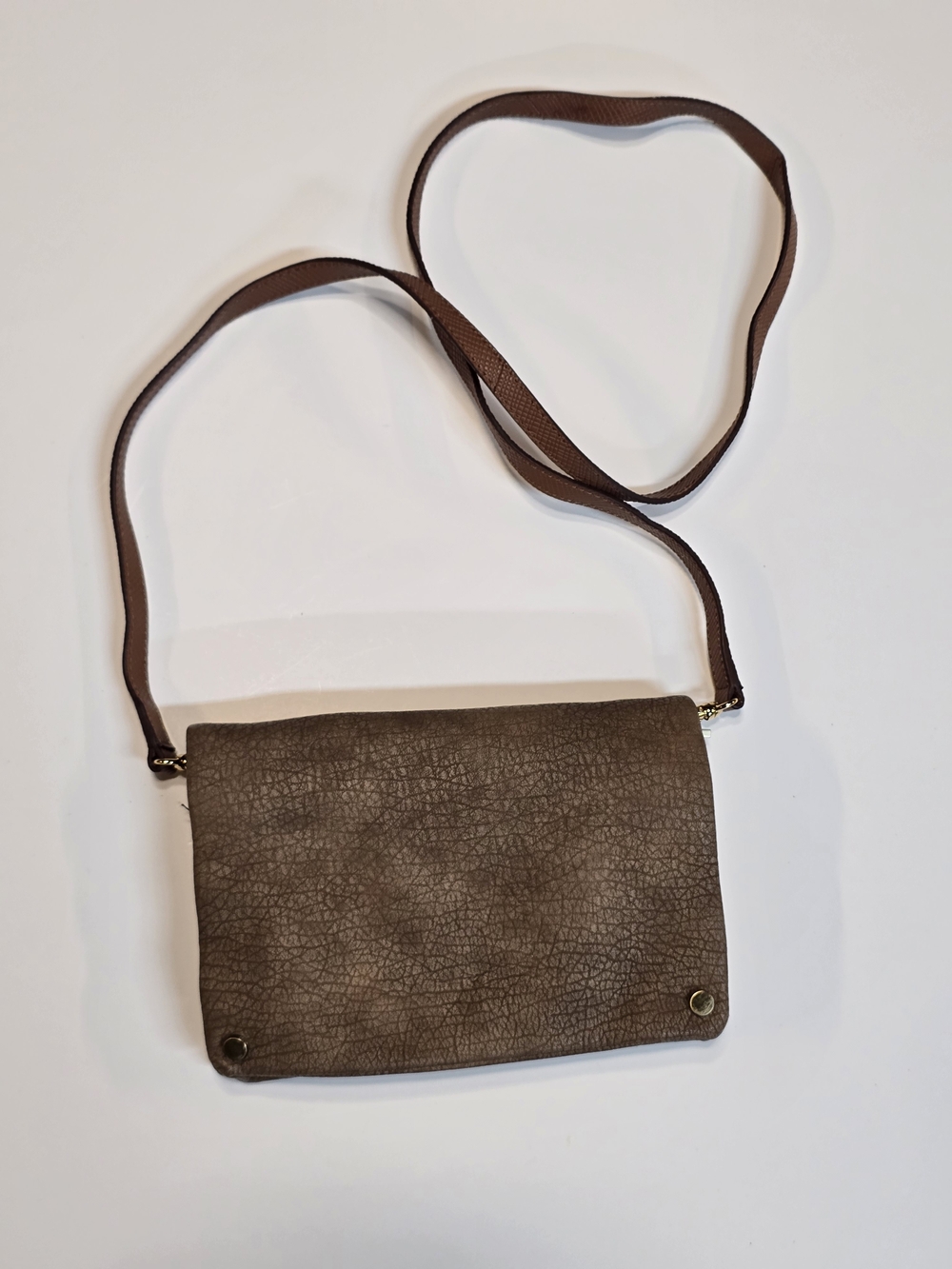 Street Level - Brown Crossbody Fold-Over Purse